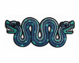 Aztec Double Headed Snake,Embroidered Iron on Patches for Jackets