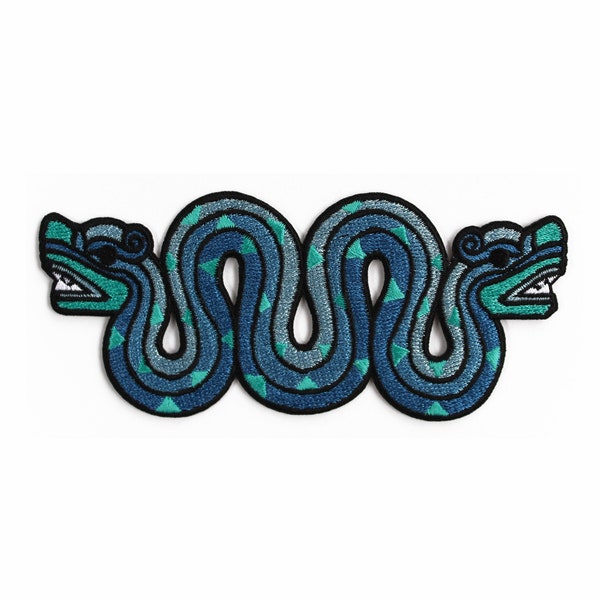 Aztec Double Headed Snake,Embroidered Iron on Patches for Jackets