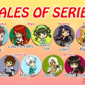 Tales of Series 1&quot; Buttons
