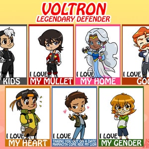 Voltron Legendary Defender &quot;I Love&quot; Clip On Badges