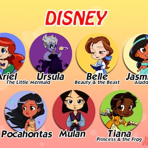 Disney Characters 1" Buttons