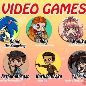Various Video Game 1&quot; Buttons