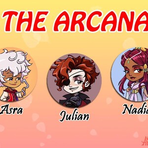 Arcana Game 1&quot; Buttons