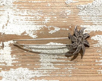 Retro brass antique silver plated bun hair fork