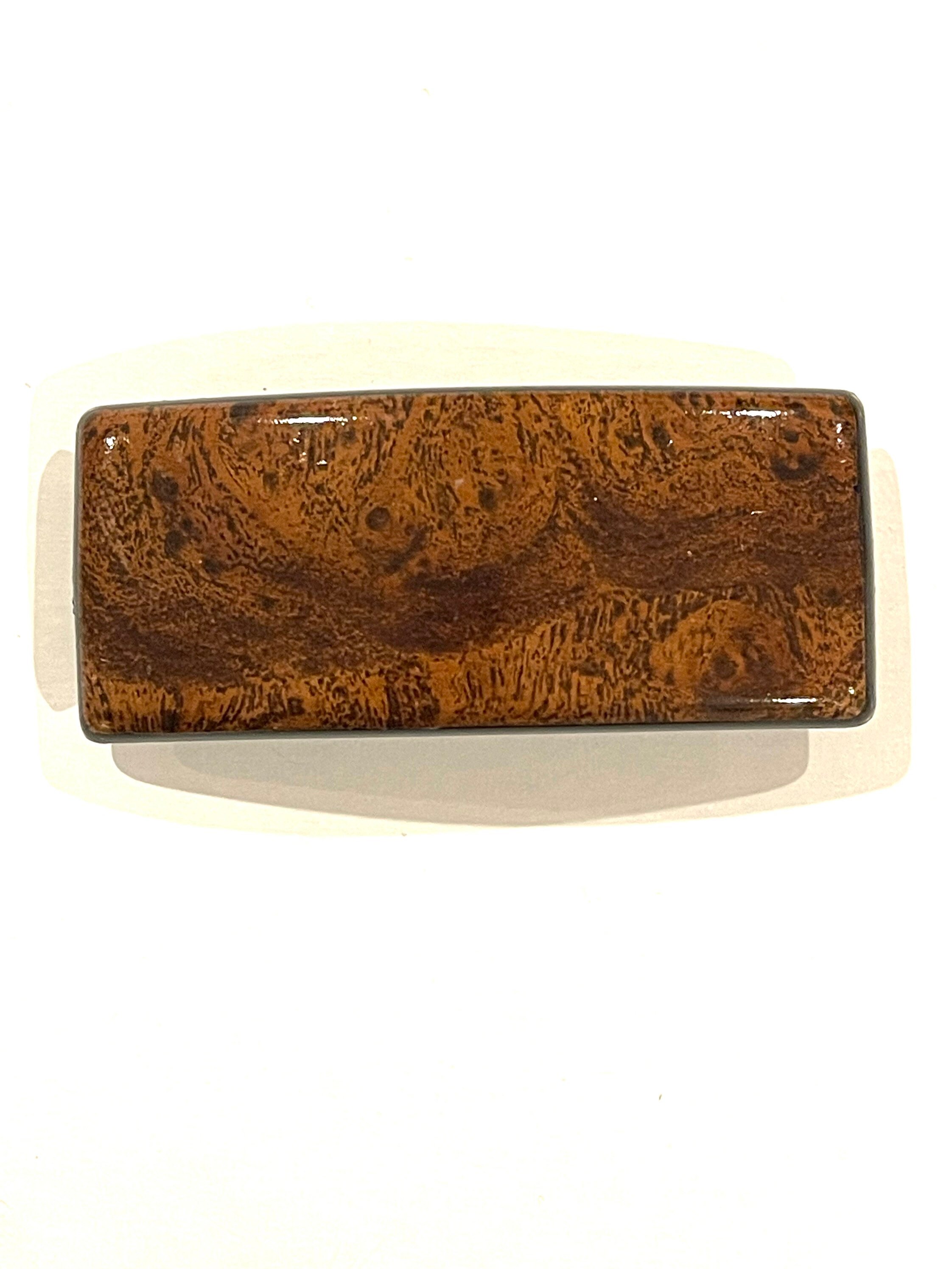 Vintage Retro Looks Like Wood Barrette Clip Made in France 