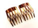 Vintage handmade tortoise hair combs made in France (set of 2) 