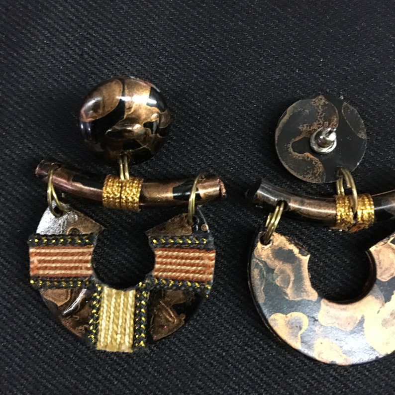 Vintage ethnic handmade pierced earrings