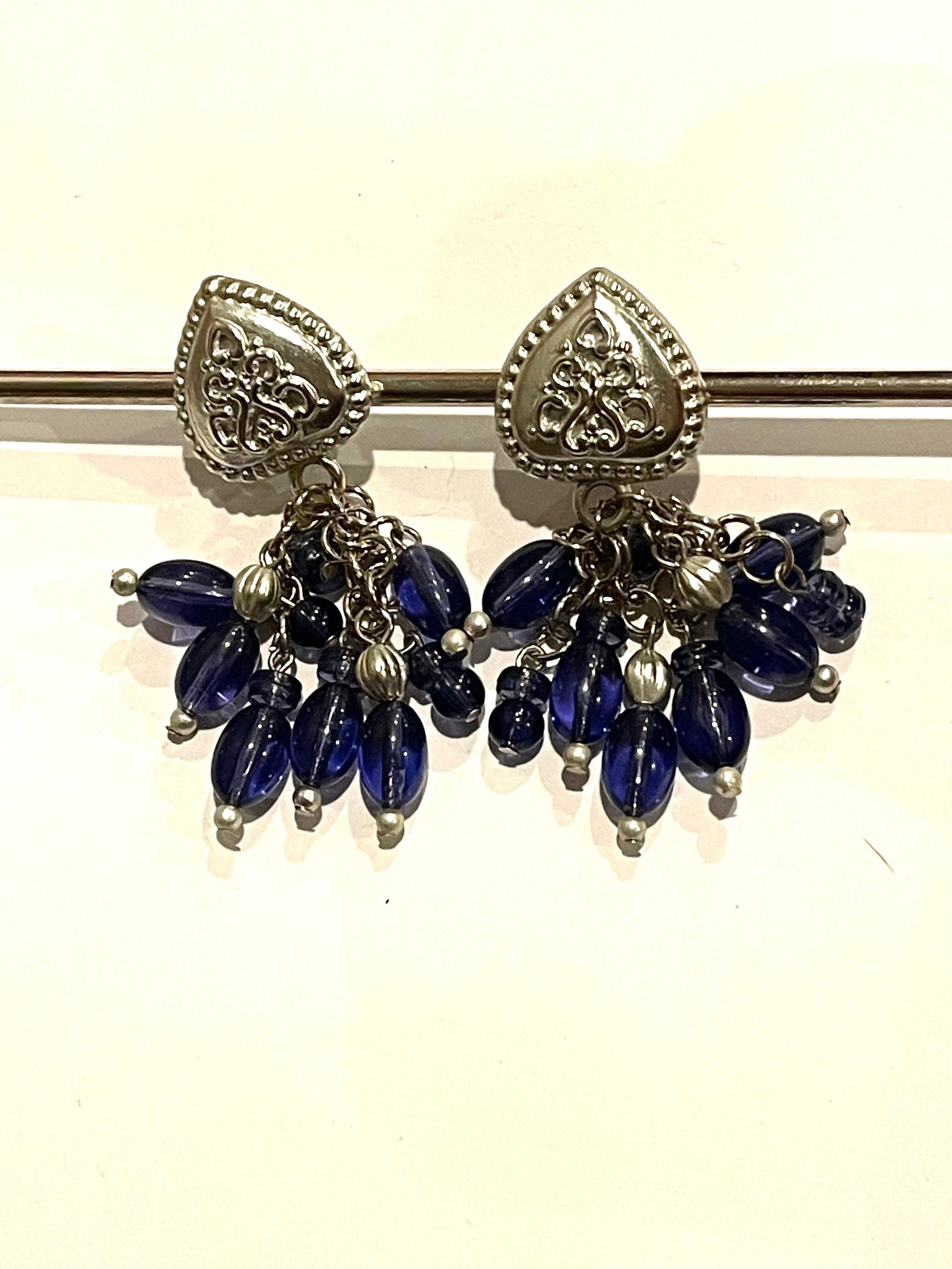 Boucles D'oreilles Anciennes à Clip - Style Rétro Baroque - Couleur Dorée - Vintage, Occasion