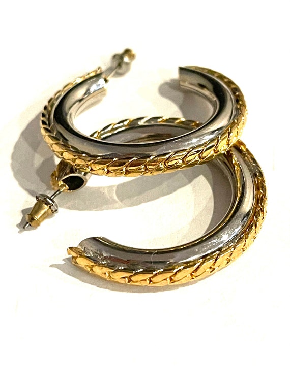 Silver /& Turquoise Semi-Hoop Earrings Silver Plated Studs 90/'s Vintage Hoop Earrings Pierced Ears Minimalist Made in the UK
