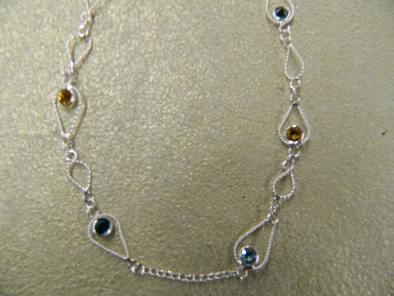 sterling silver colored crystal anklet ankle bracelet ankle chain