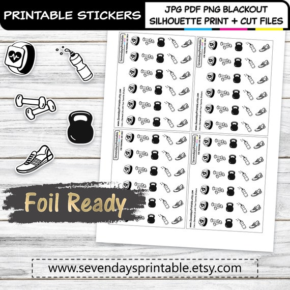 Print and Cut Yoga Stickers, Planner Stickers, Kids Stickers, Exercise  Stickers, Fitness Stickers, Printable Stickers, Workout Stickers, DIY