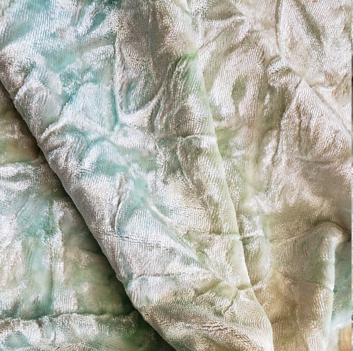 Mint Splatter TieDye Velvet Fabric Etsy