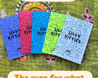 Zine Silly Kitties e um adesivo