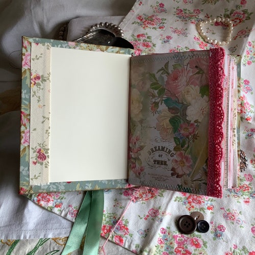 Shabby Chic Notebook, Junk Journal, shops Pretty Handmade Junk Journal, Secret Diary.