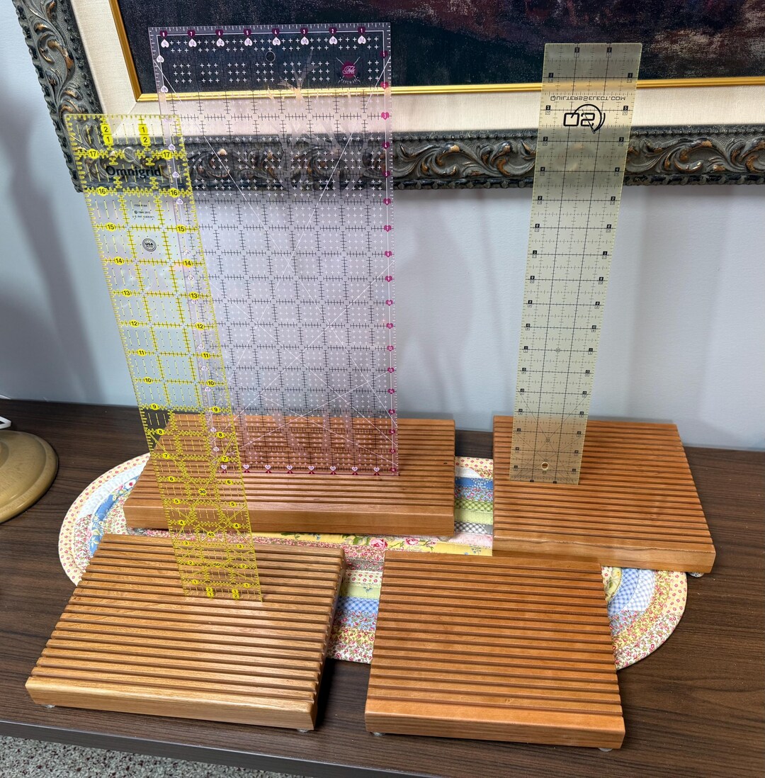 Cherry Measuring Ruler Solid Cherry Table Top Ruler Rack - 2 Sizes Available - Etsy