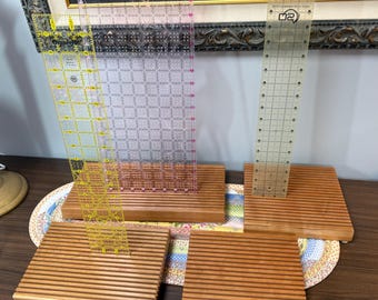 Solid Cherry Table Top Ruler Rack - 2 Sizes Available