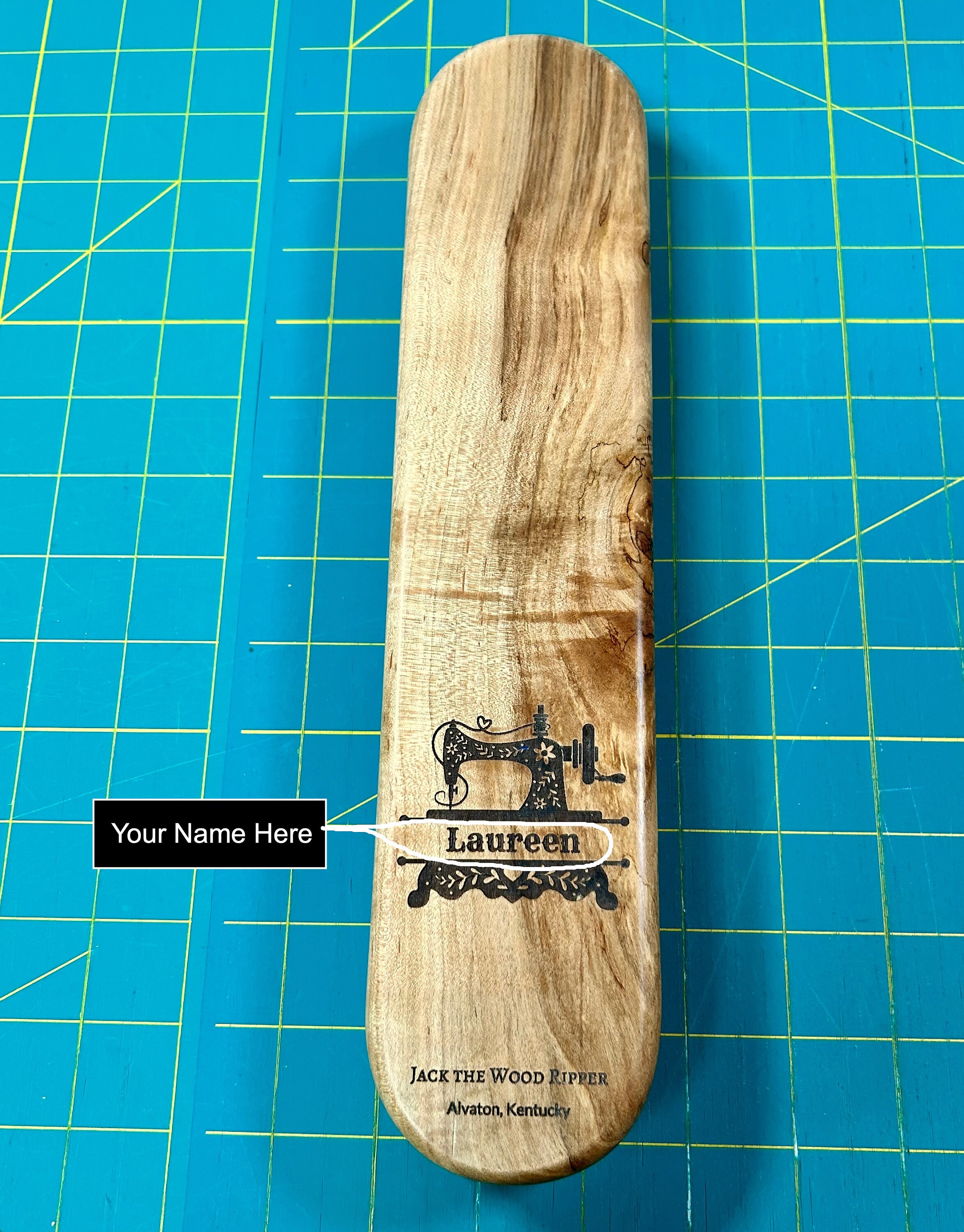 Personalized 12" Slim Solid Ambrosia Maple Clapper