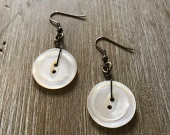 Vintage Mother of Pearl Earrings with "Squint"