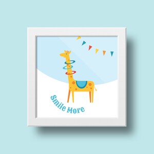 Circus: Giraffe with rings Print, Printable Art, Printable Wall Art, Digital design, INSTANT DOWNLOAD - A4(300dpi)