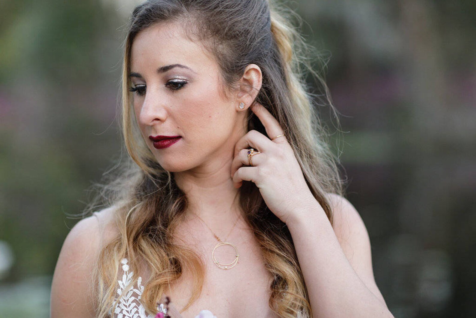 Circle Diamond 14k Necklace 14k Gold Diamond Necklace 14k Gold Diamond