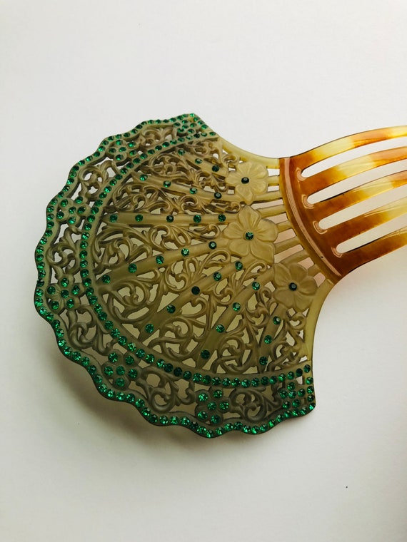 Gorgeous transitional style antique hair comb wit… - image 2