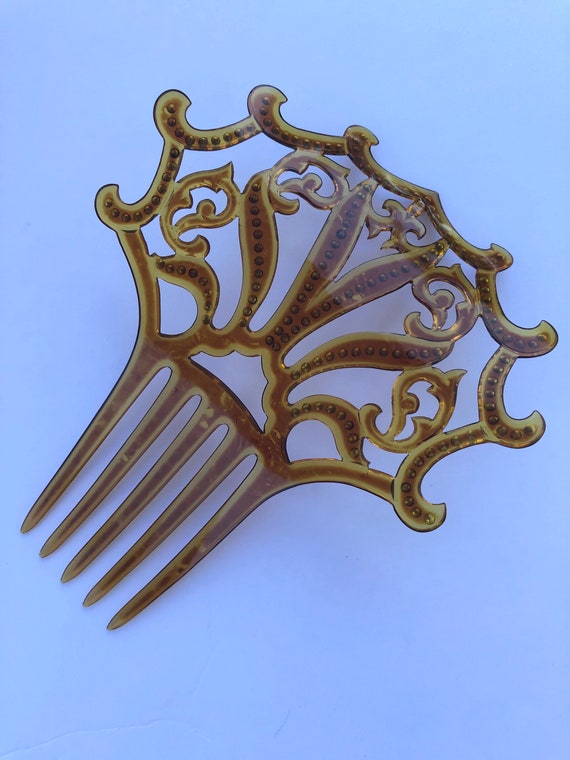 Art deco antique hair comb - image 4