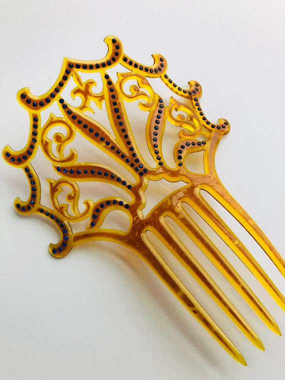 Art deco antique hair comb - image 1