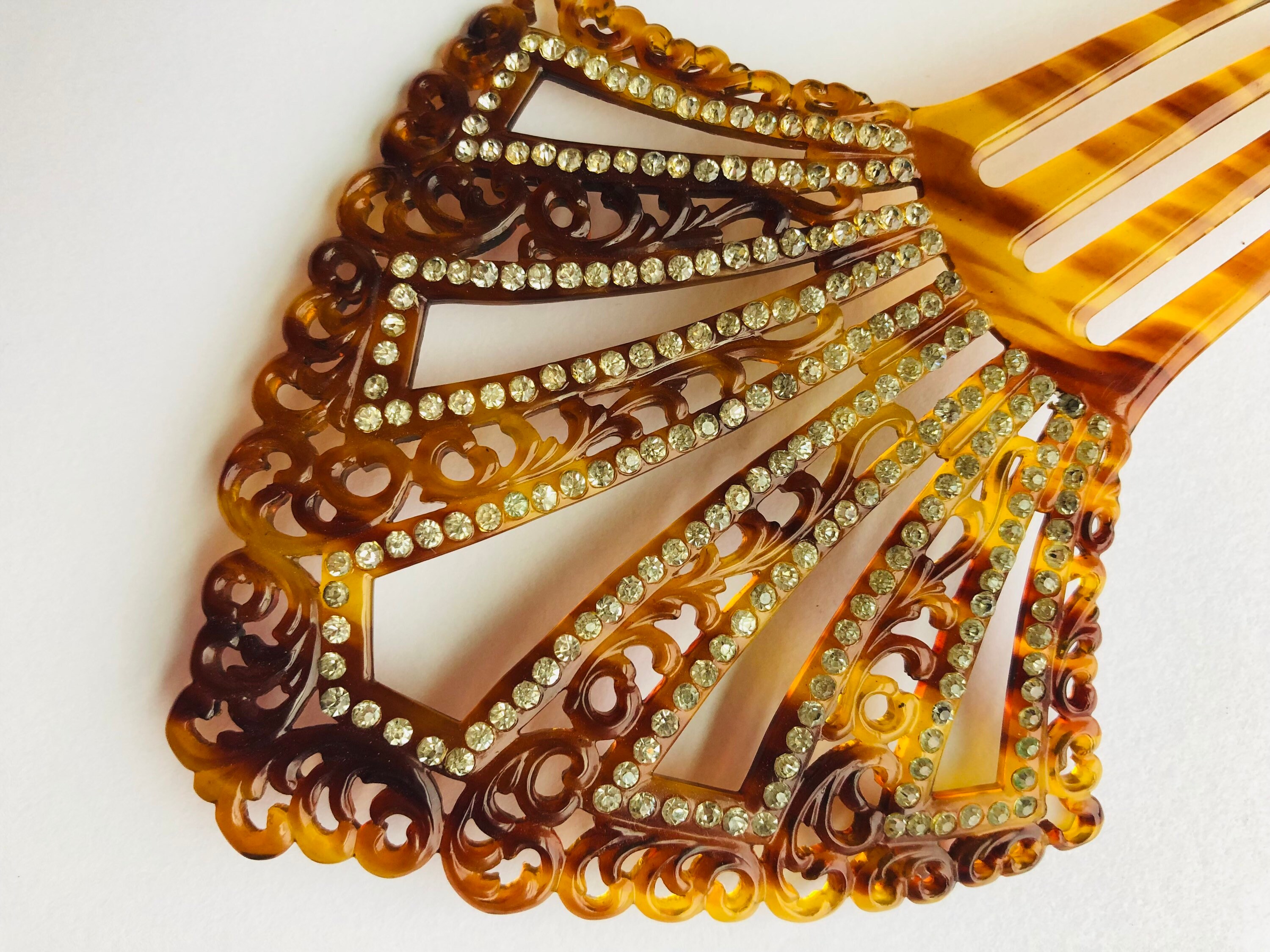 Victorian Era Celluloid Antique Hair Comb - Etsy