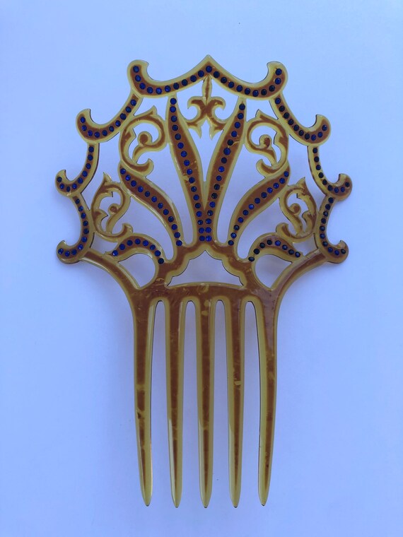 Art deco antique hair comb - image 3