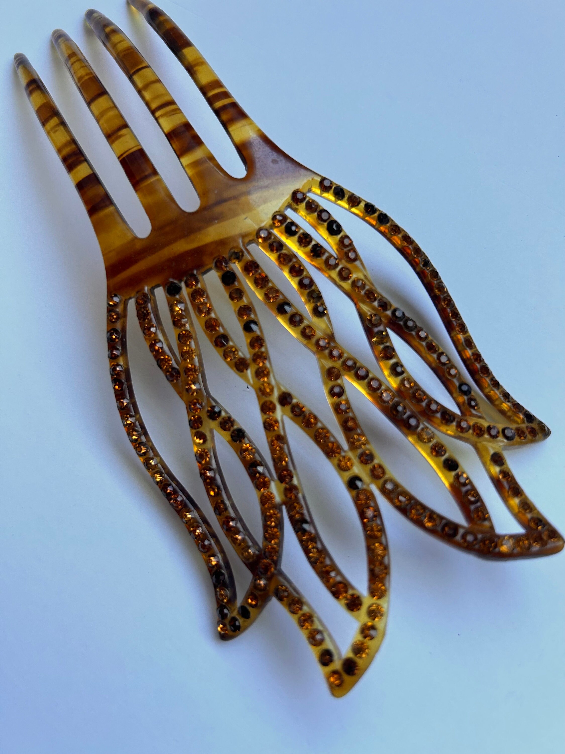 Art Deco Flame-inspired Antique Celluloid Hair Comb - Etsy