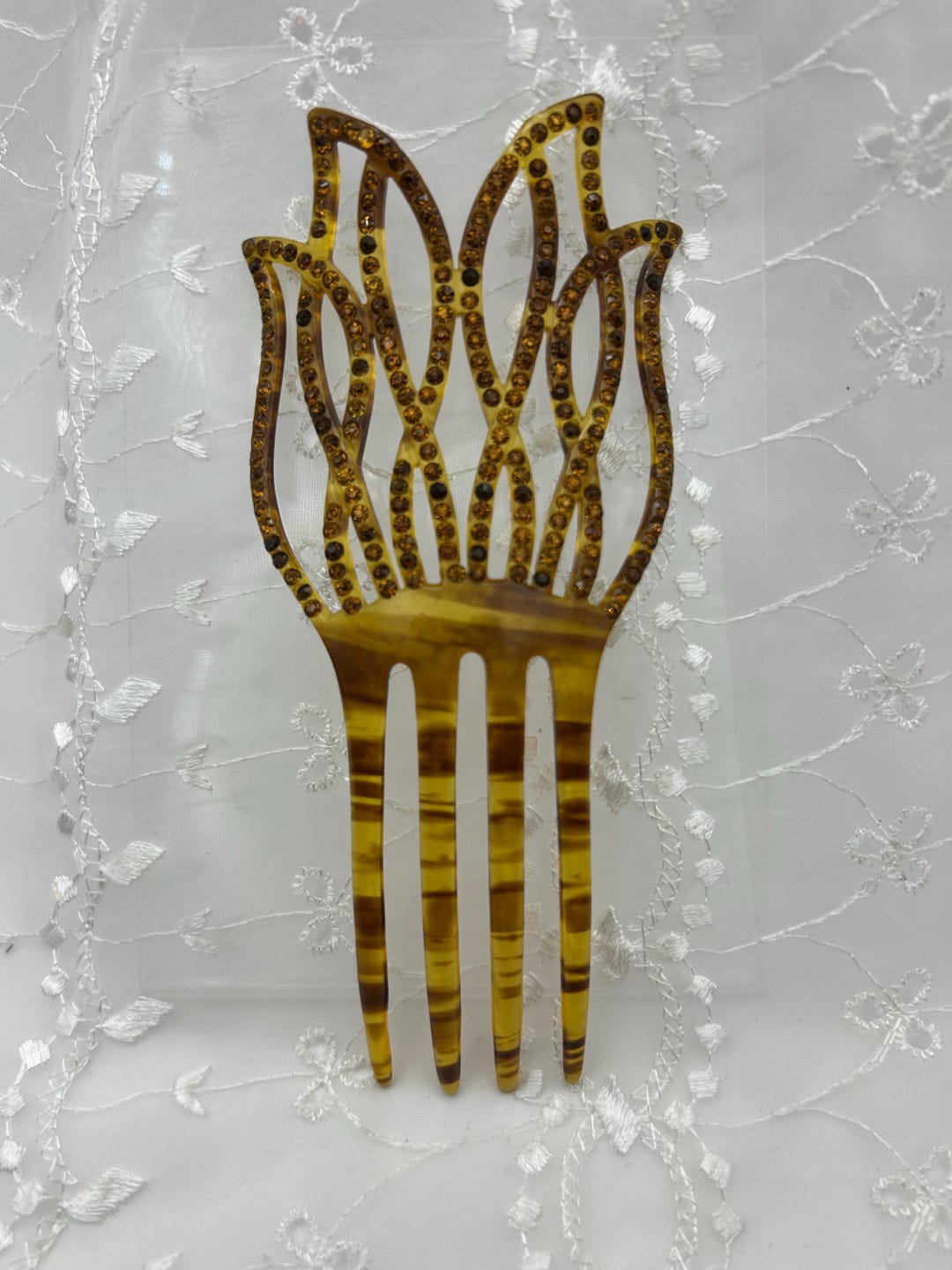 Art Deco Flame-inspired Antique Celluloid Hair Comb - Etsy