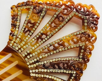 Victorian era celluloid antique hair comb
