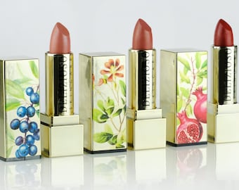 Natürlicher botanischer Crème De La Crème Vegan Lippenstift, matte und üppige Farbtöne, Glutenfrei, GMO-frei, hochpigmentiert, Luxus, Geschenk für Sie