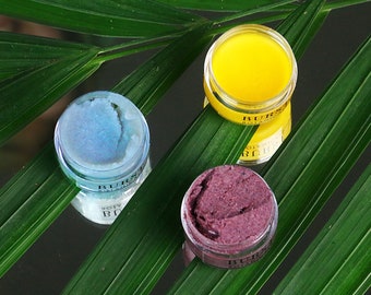 Sample Trio - Cleansing Balm, Creme Scrub, Night Balm - 100% Natural, Vegan & Pure - Burst Botanicals (Made in Canada)