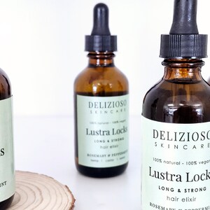 Lustra Locks Long & Strong Hair Elixir, Silky hair Made in Canada Vegan Silky Hair Rosemary Hair oil image 3