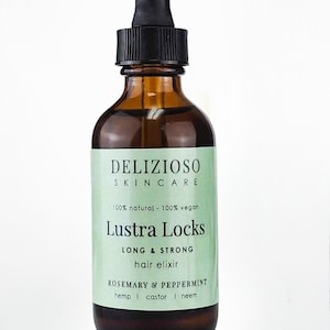 Lustra Locks Long & Strong Hair Elixir, Silky hair Made in Canada Vegan Silky Hair Rosemary Hair oil image 2