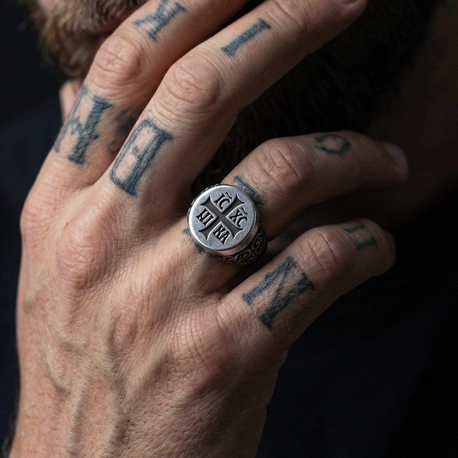IC XC NIKA Silver Ring for Men – Orthodox Christian Cross Signet
