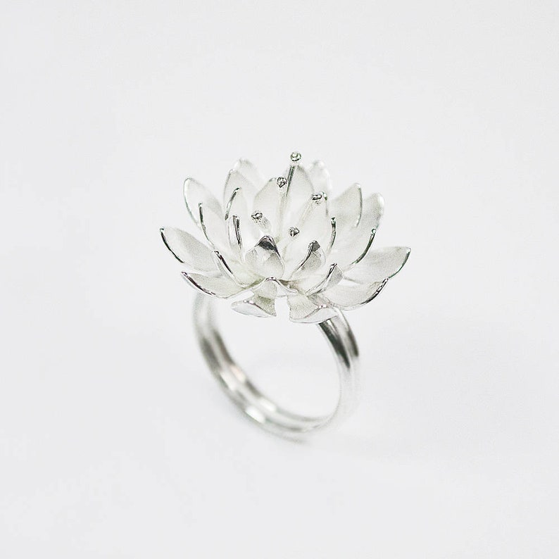 Lotus ring handmade Lotus Flower Ring Etsy