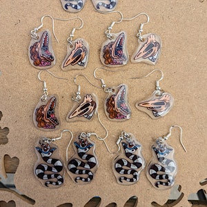 Handmade Cute Beetlejuice Inspired Halloween Shrink Plastic Earrings