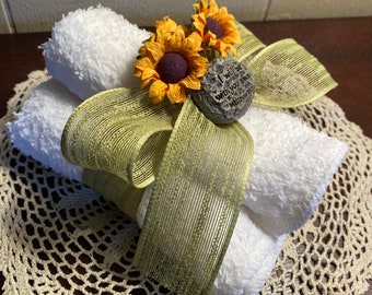 Scented Wax Dipped Washcloths w/ Bible Verse Stone