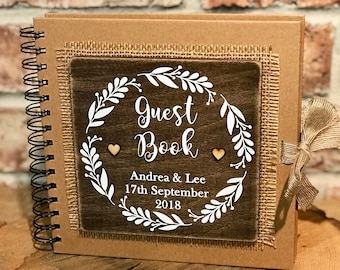 Wedding guest book, rustic guest book, alternative custom guest book, Photo Booth scrapbook