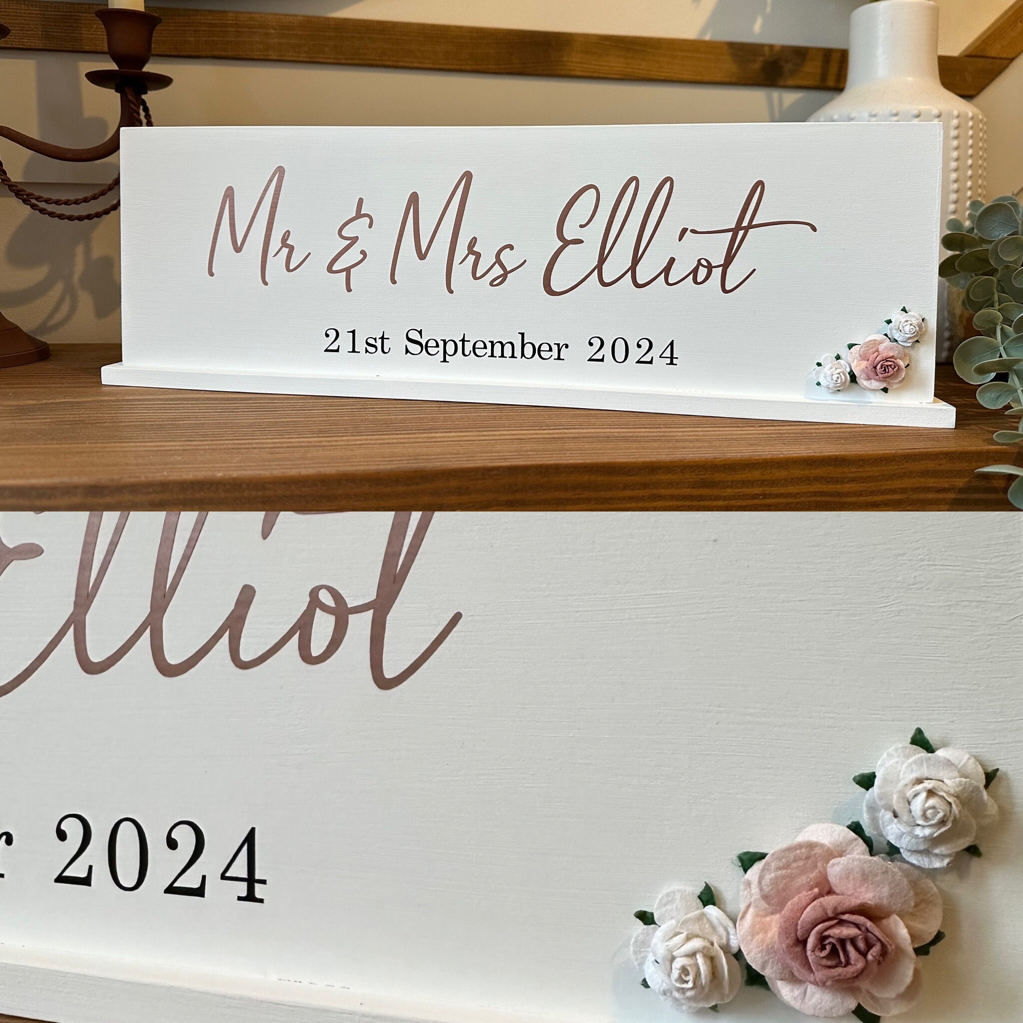 Reversible Top Table Sign Personalised Wedding Top Table Sign, Top Table Decoration, Mr & Mrs ...