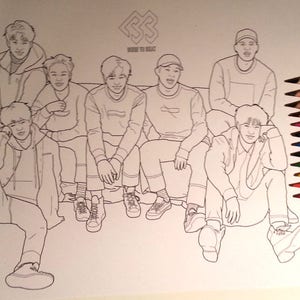 Kleurplaat BtoB Kpop Digital Lineart