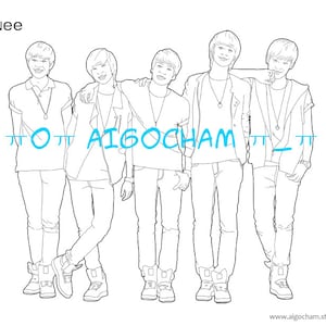 SHINee Kpop Lineart Coloring Page