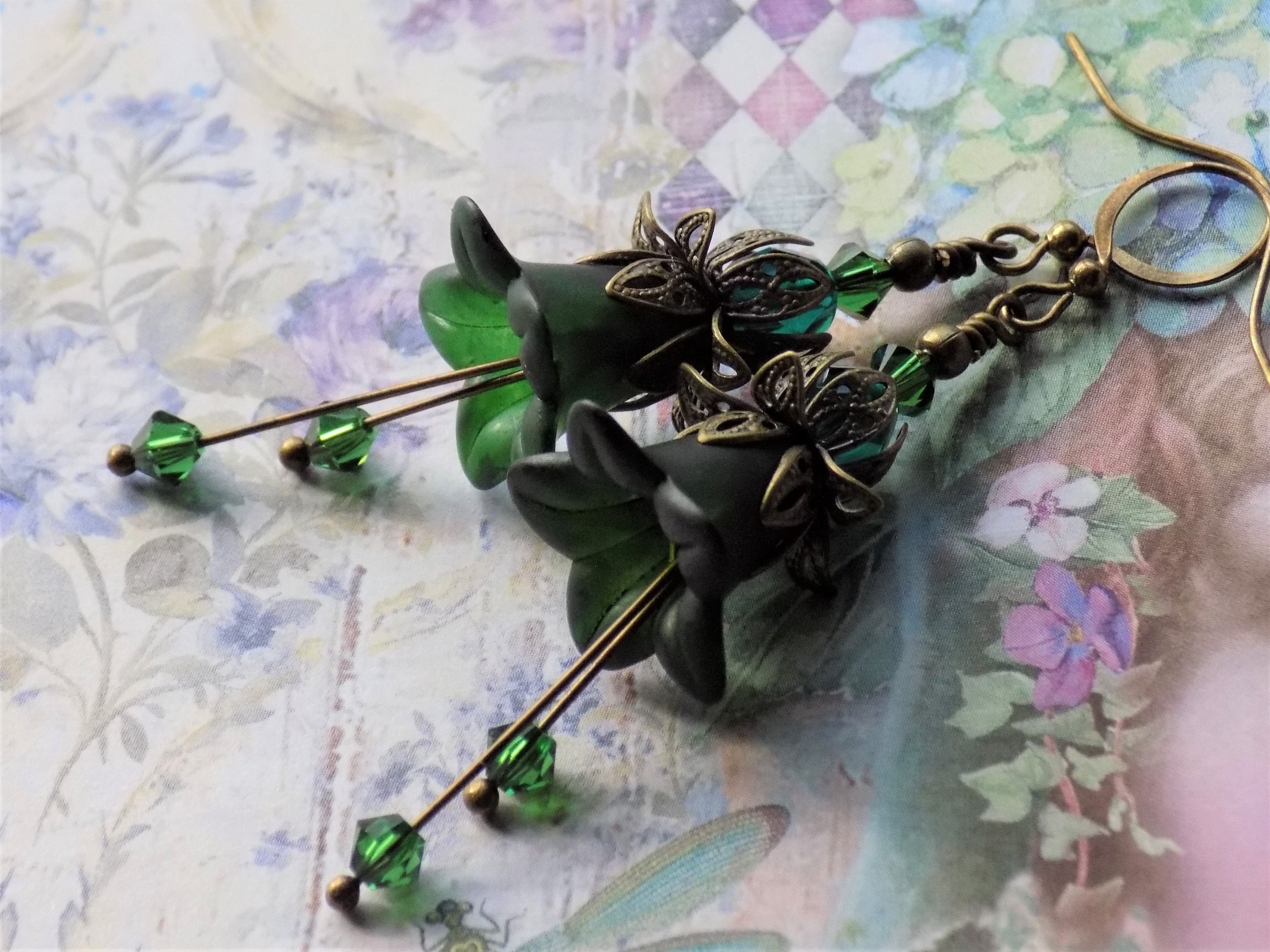 13+ Green Flower Earrings