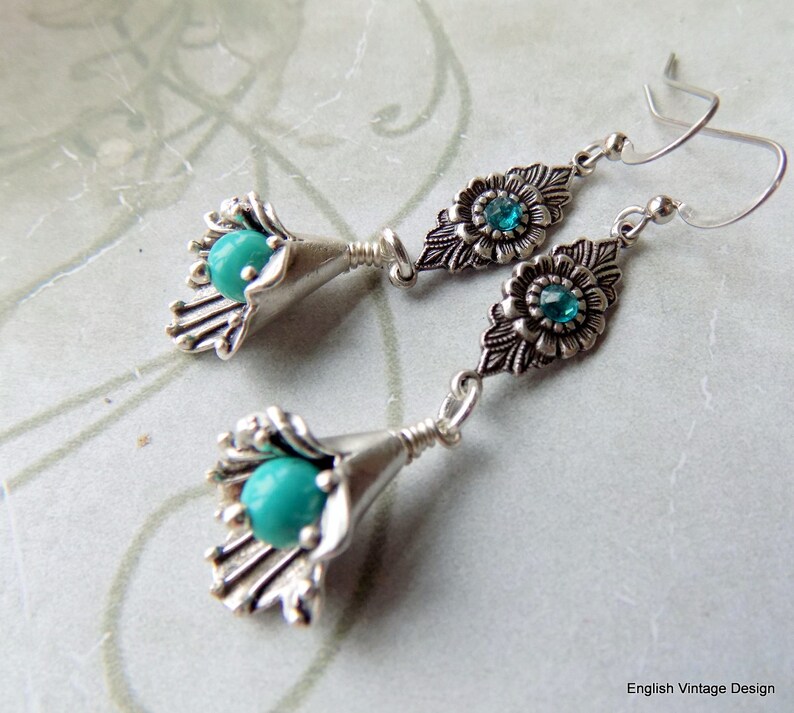 Antique Silver Boho Turquoise Bird Bracelet Unique Gift for Her 3 Strand Vintage Style Bracelet Turquoise Bracelet Czech Glass Bracelet
