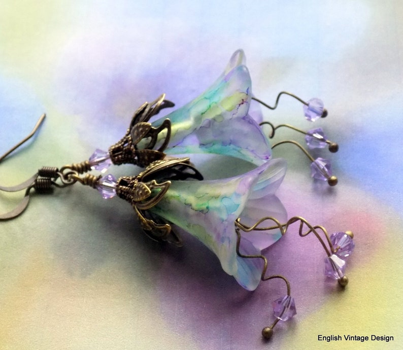 Multicolor Flower Earrings Pastel Flower Earrings Hand Etsy