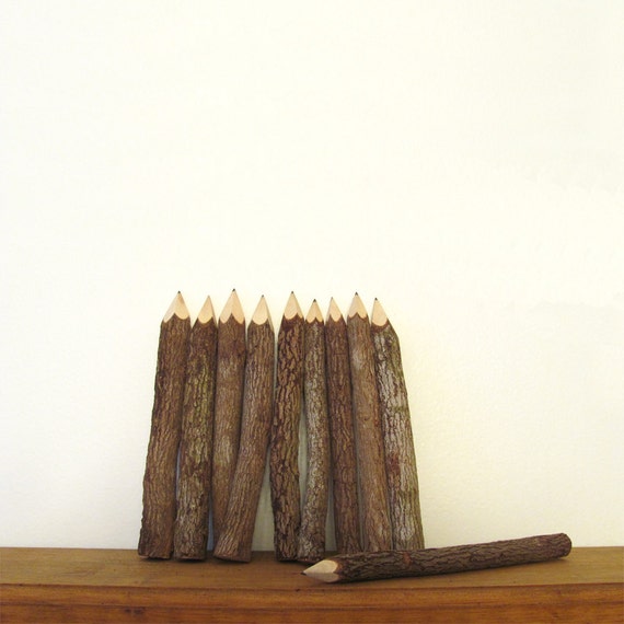 Items similar to Birch Pencil Large Twig Pencil Wedding & Event