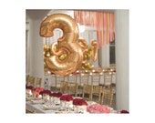 Table Number, Centrepiece, 40" Jumbo Number Balloon - Mylar Foil Letter Balloon - Wedding