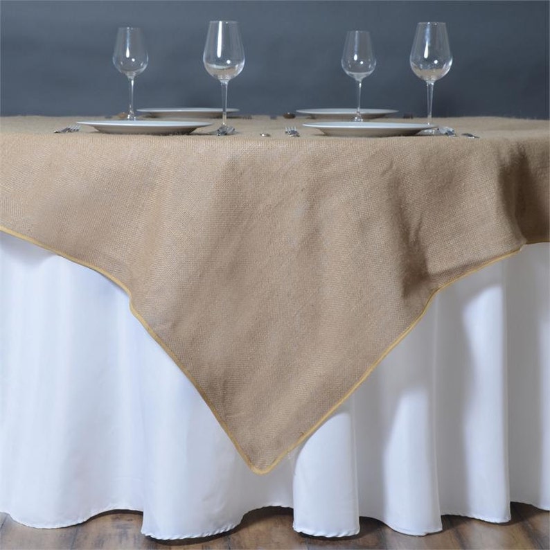 Burlap Table Cover Burlap Table Overlay Natural Burlap Etsy